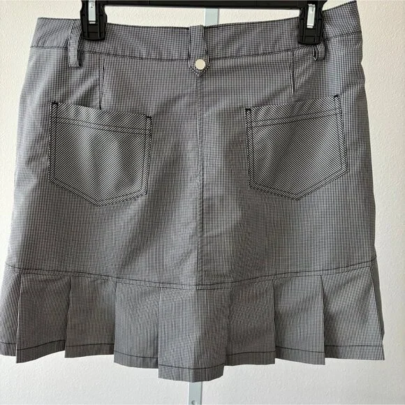 IBKÜL Golf Skort 8 Gingham Check Pleated Hem UPF 50 Activewear Tenniscore Preppy - Picture 12 of 13